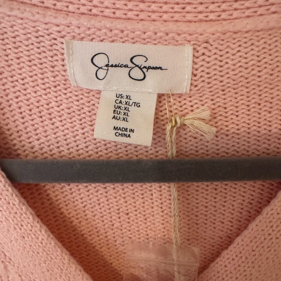 NWT Pink Heart Knitted Cotton Blend Sweater XL - Picture 7 of 8